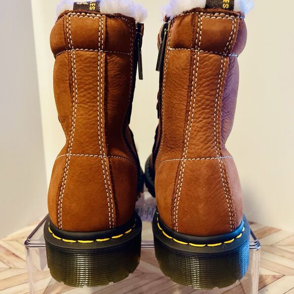 Dr Martens 1460 Lace to Toe Fur Lined Buttersoft Lace Up Womens 10 Boot Brown - Picture 5 of 8